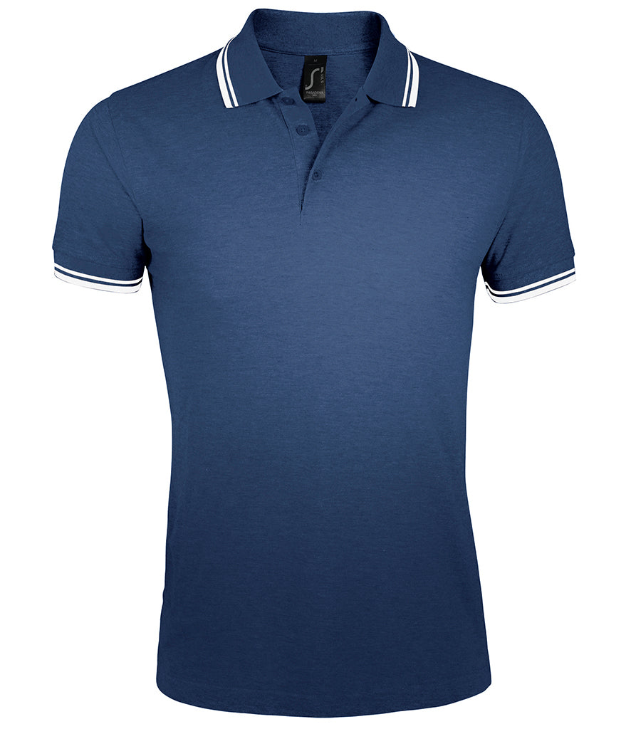 10577 (Pasadena) SOL'S Tipped Cotton Polo shirt (S-3XL)