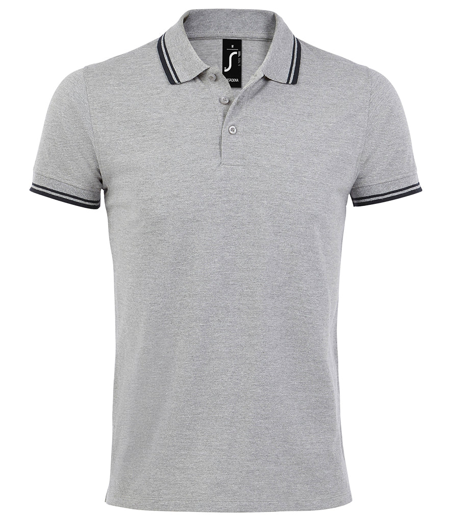 10577 (Pasadena) SOL'S Tipped Cotton Polo shirt (S-3XL)