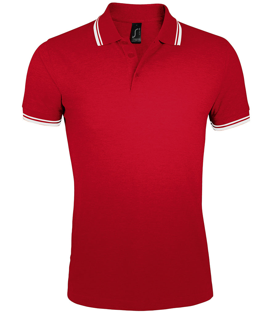 10577 (Pasadena) SOL'S Tipped Cotton Polo shirt (S-3XL)