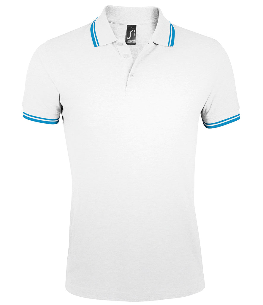 10577 (Pasadena) SOL'S Tipped Cotton Polo shirt (S-3XL)