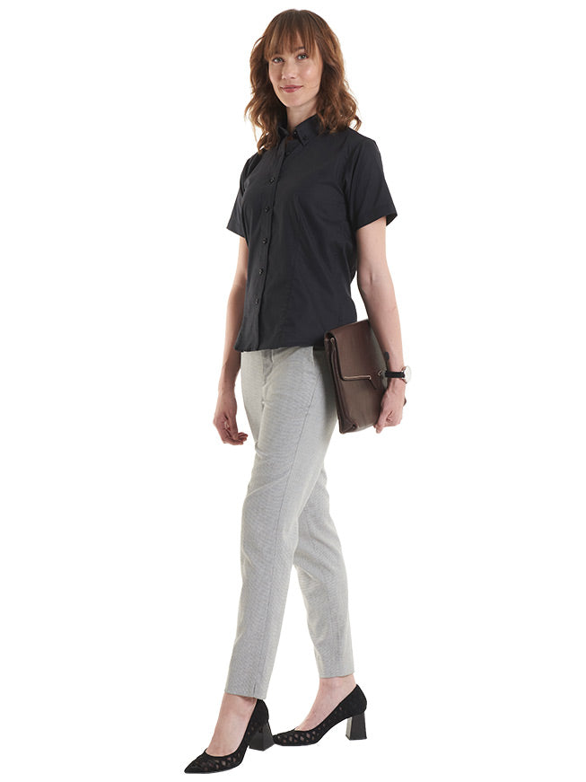 Ladies Pinpoint Oxford Half Sleeve Shirt - UC704 (XS-5XL)